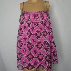 Milly Boho Star Print Silk Cami Tank Top Blouse 8